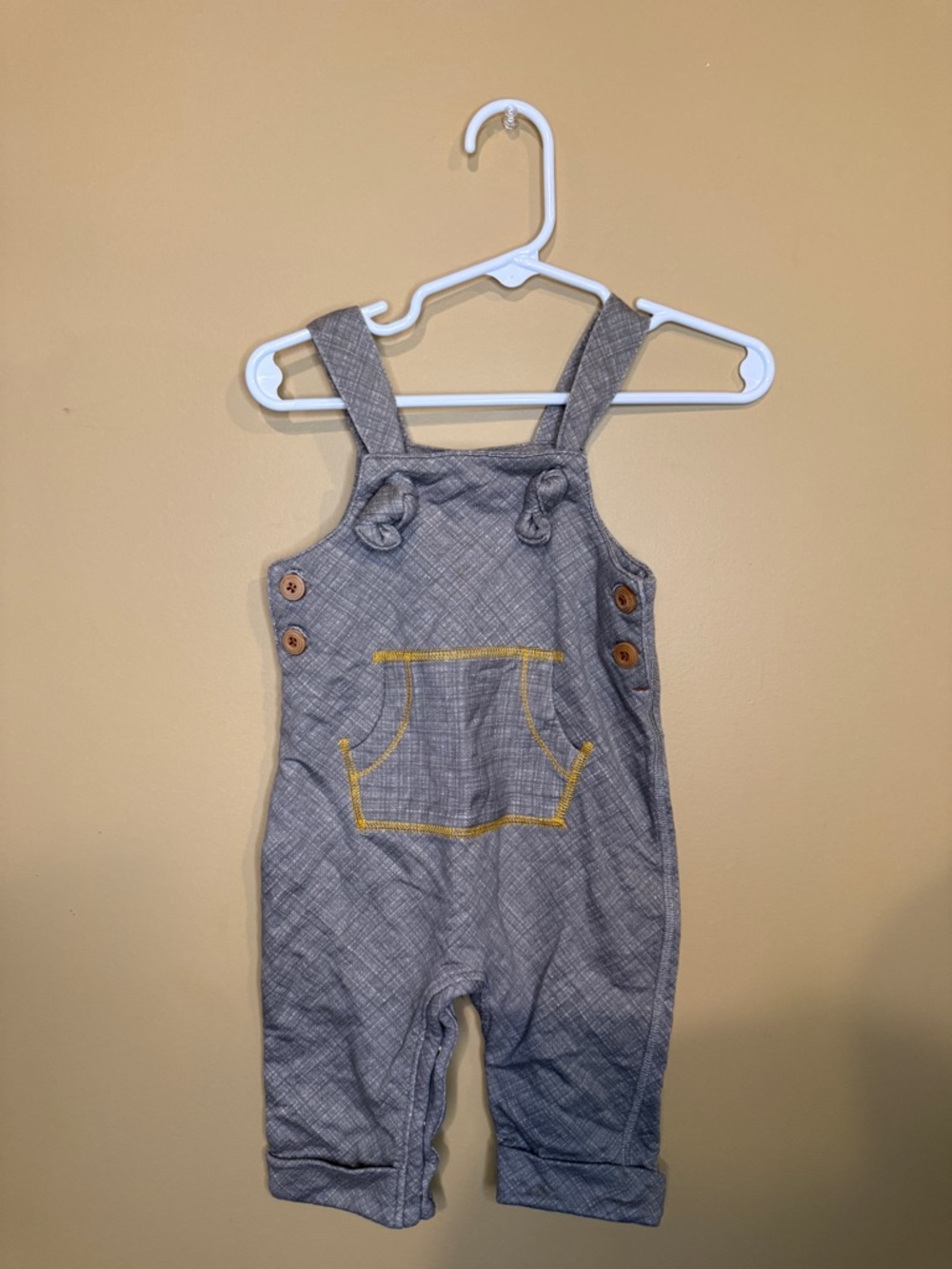 Matilda Jane Joanna Gaines Baby Overalls 3-6M Gray Romper